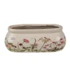 CLAYRE & EEF - Pot de fleurs ovale beige céramique 18x8x7cm