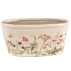 CLAYRE & EEF - Pot de fleurs ovale beige rose céramique 27x13x14cm