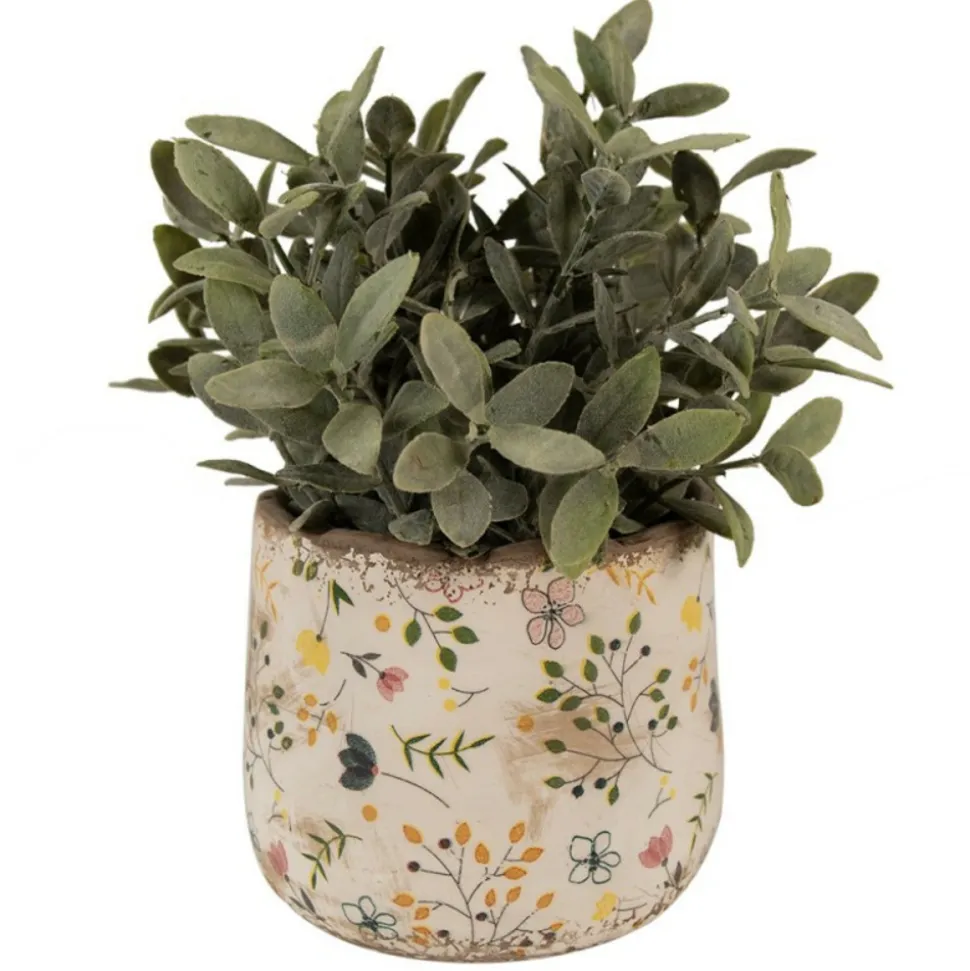 CLAYRE & EEF - Pot fleuri beige jaune 14x12cm