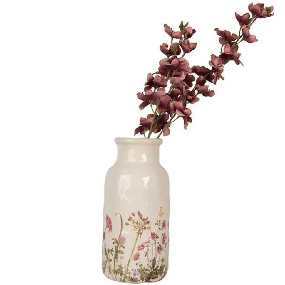 CLAYRE & EEF - Vase fleurs beige céramique 15x32cm