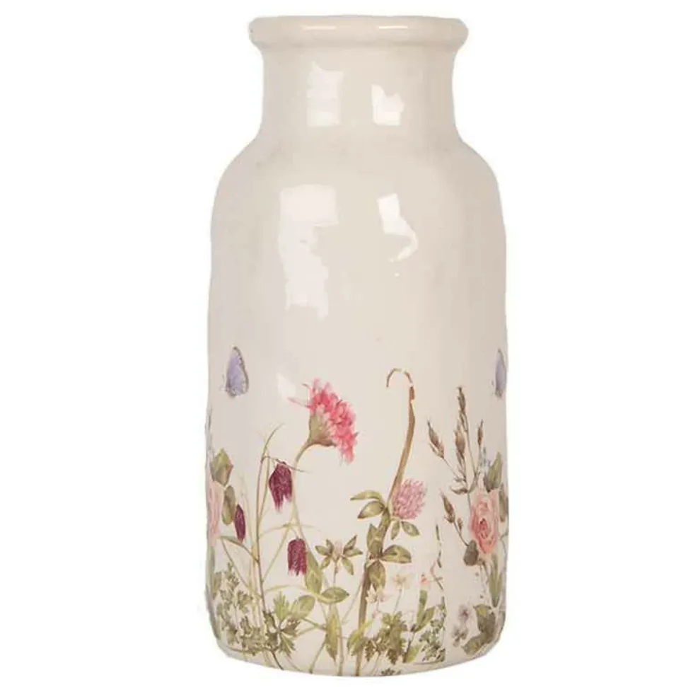 CLAYRE & EEF - Vase fleurs beige céramique 15x32cm