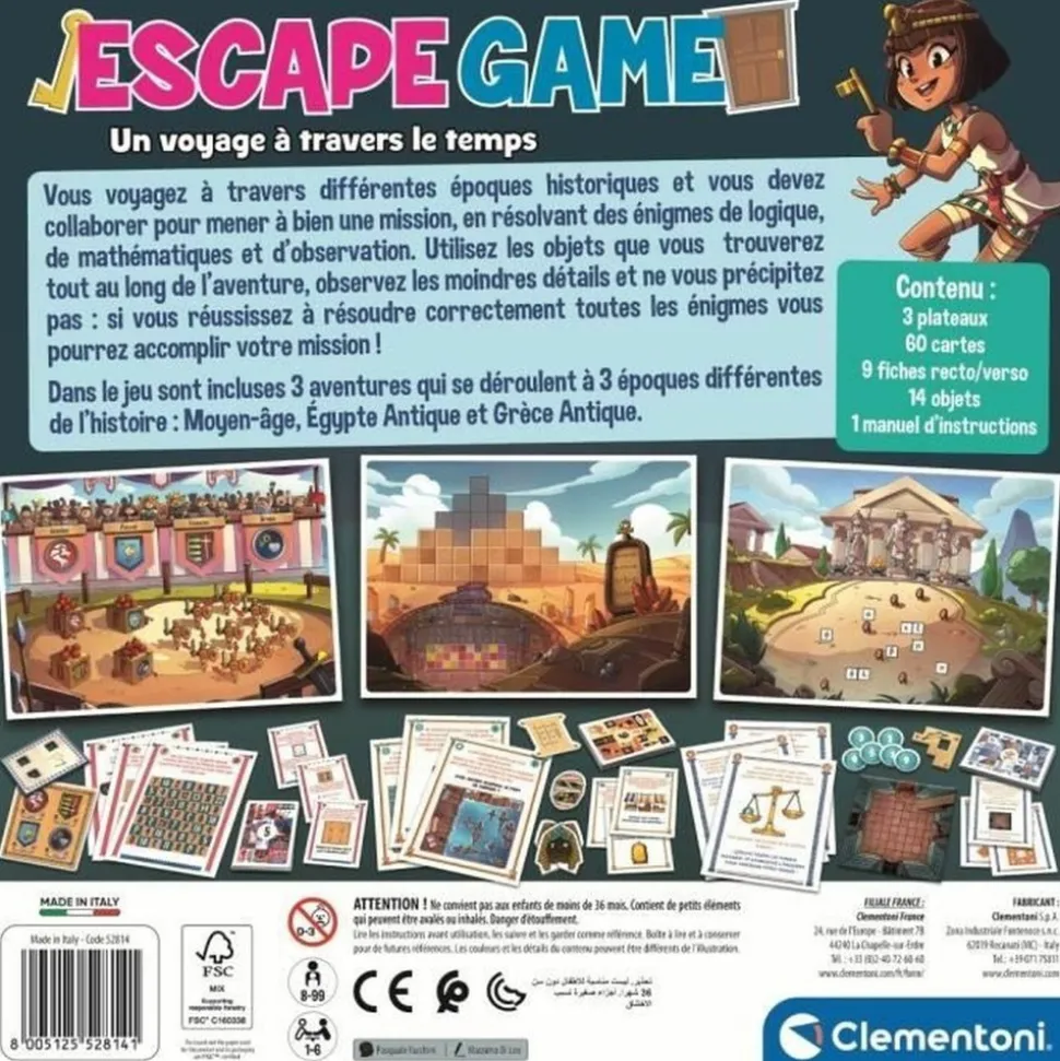CLEMENTONI - Clementoni - escape game voyage dans le temps - 3 aventures