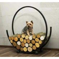 COOK - Range-bûches rond spiral en acier noir ø 80 cm