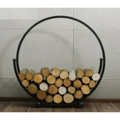 COOK - Range-bûches rond spiral en acier noir ø 80 cm