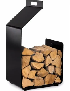 COOK KING - Porte bûches carré segal en acier noir h.74cm