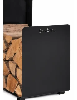 COOK KING - Porte bûches carré segal en acier noir h.74cm