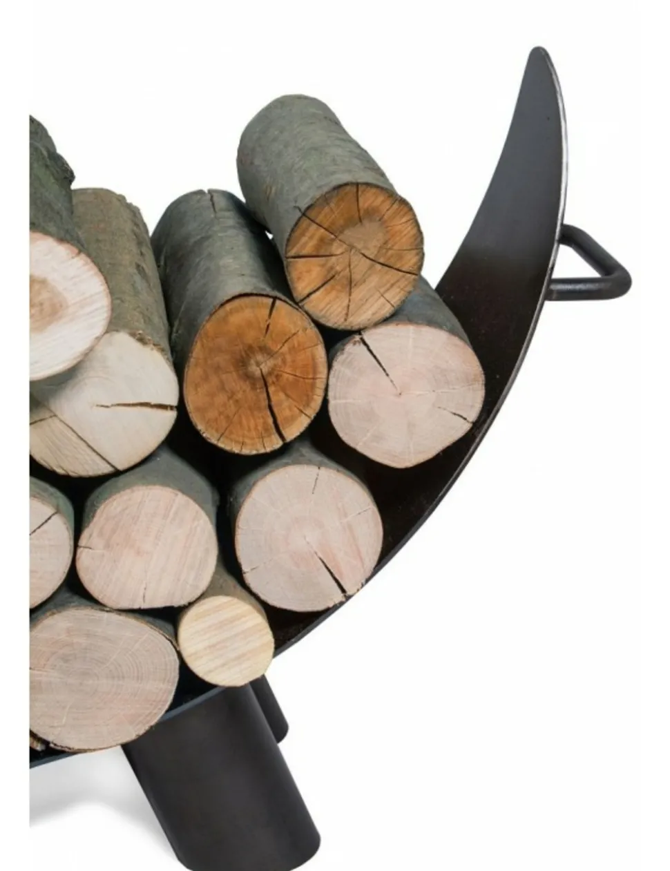 COOK KING - Porte bûches demi-lune mila en acier noir 70x44 cm