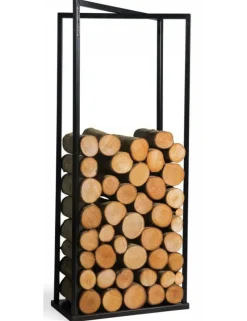 COOK KING - Porte bûches rectangulaire luis en acier noir 120x40x20 cm