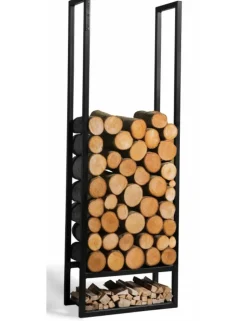 COOK KING - Porte bûches rectangulaire atos en acier noir 120x40x20cm