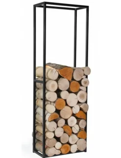 COOK KING - Range-bûches rectangulaire en acier noir "cornel"-120x40x20 cm-40 --