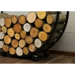 COOKKING - Porte-bûches 'daisy' en acier pour bûches 20cm : alliance parfaite entre fonctio