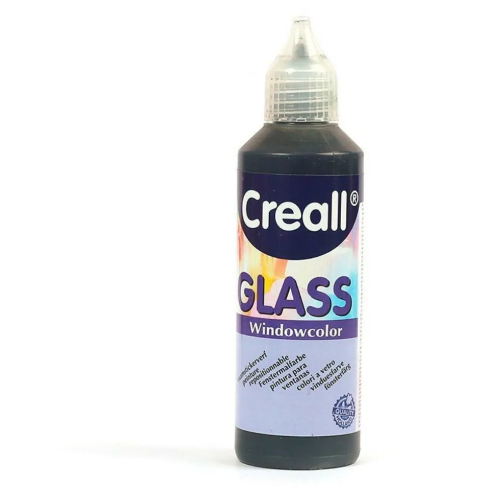 CREALL - Peinture repositionnable pour vitres creall glass 80 ml - noir