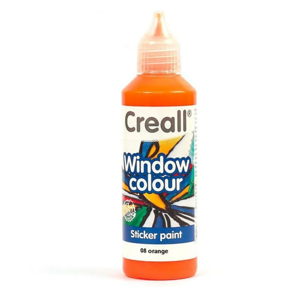 CREALL - Peinture repositionnable pour vitres creall glass 80 ml - orange