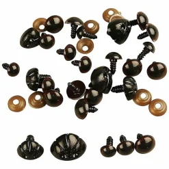 CREOTIME - 24 nez et yeux pour ours en peluche - 10 à 25 mm