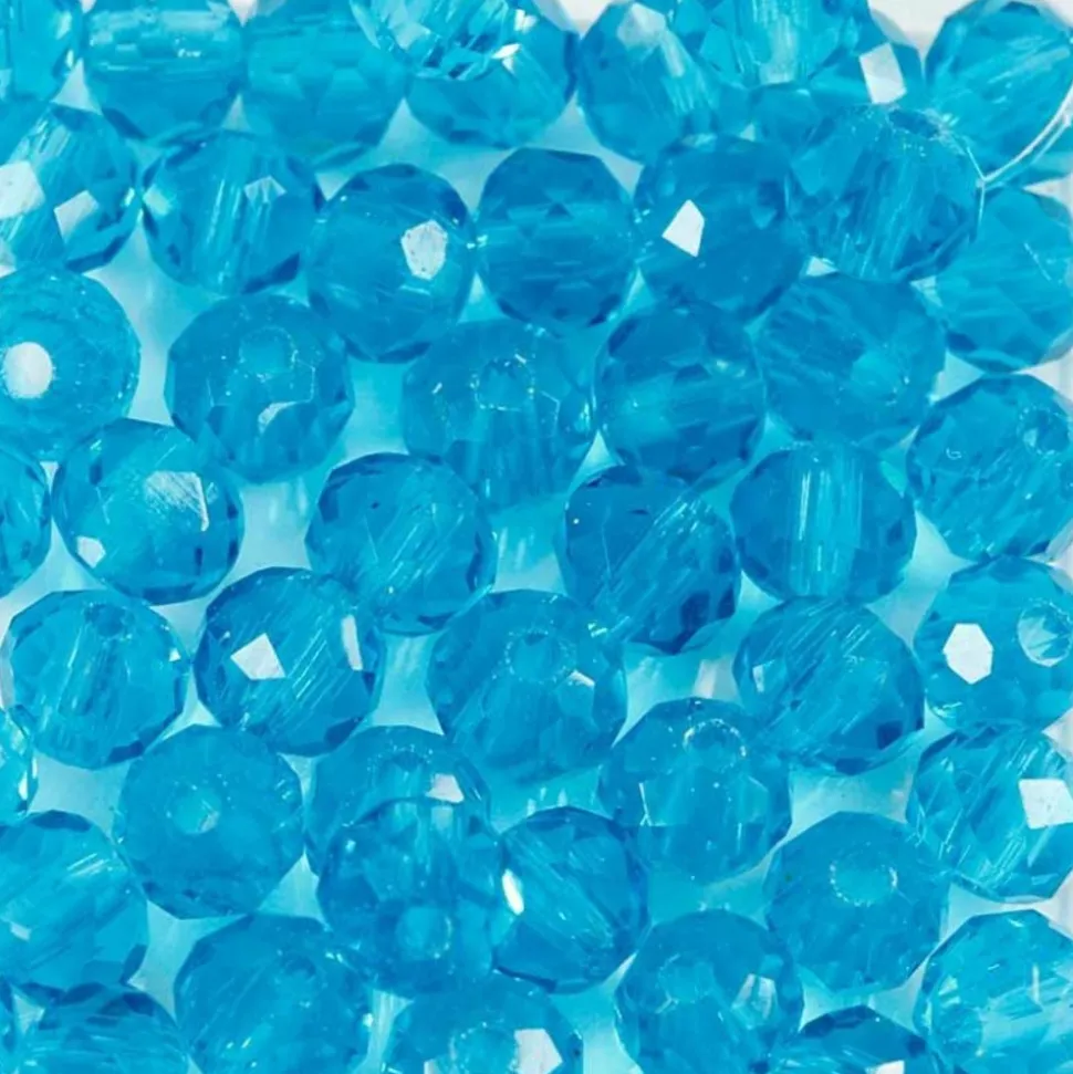 CREOTIME - 45 perles à facettes rondes ø 4 mm - turquoise