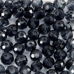 CREOTIME - 45 perles à facettes rondes ø 4 mm - gris foncé