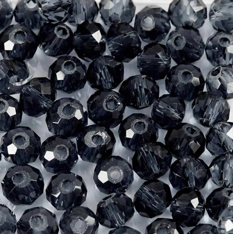 CREOTIME - 45 perles à facettes rondes ø 4 mm - gris foncé