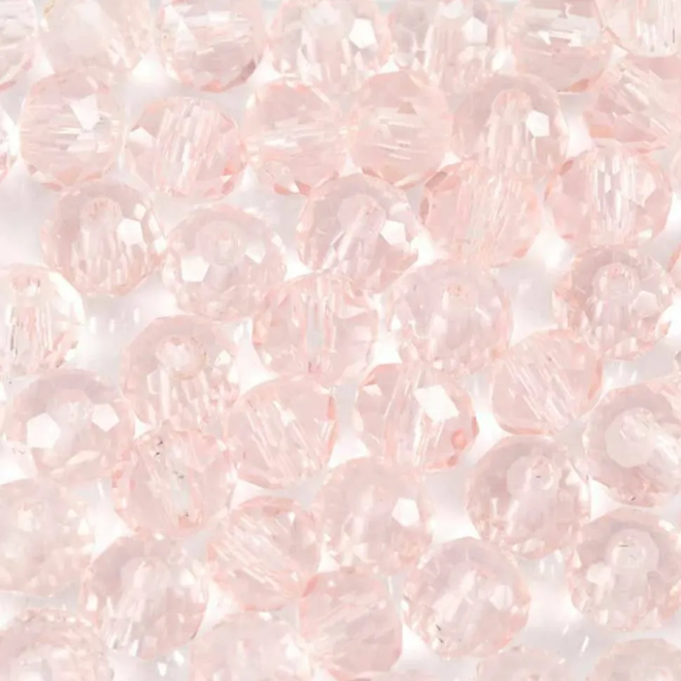 CREOTIME - 45 perles à facettes rondes ø 4 mm - rose clair