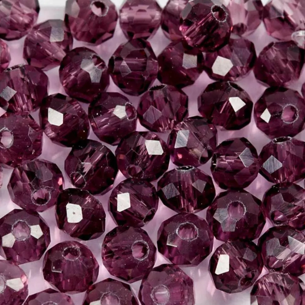 CREOTIME - 45 perles à facettes rondes ø 4 mm - violet