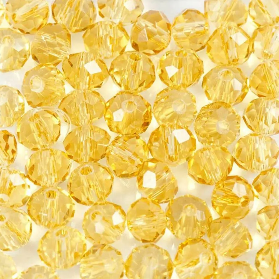 CREOTIME - 45 perles à facettes rondes ø 4 mm - jaune