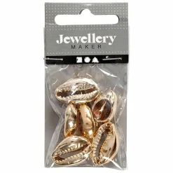 CREOTIME - 6 perles coquillage 20 mm - doré