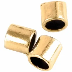 CREOTIME - 80 perles dorées en tube à écraser ø 2 mm