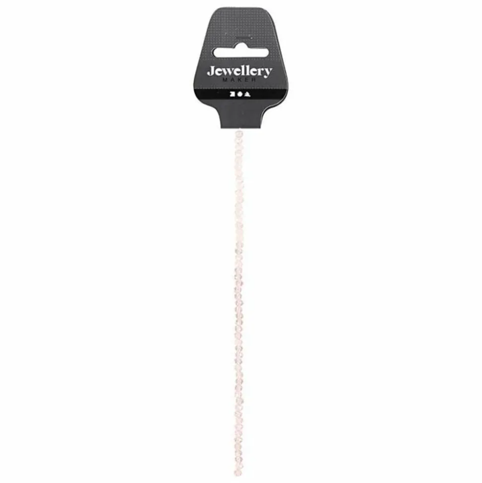 CREOTIME - 45 perles en verre à facettes rondes ø 4 mm - rose clair