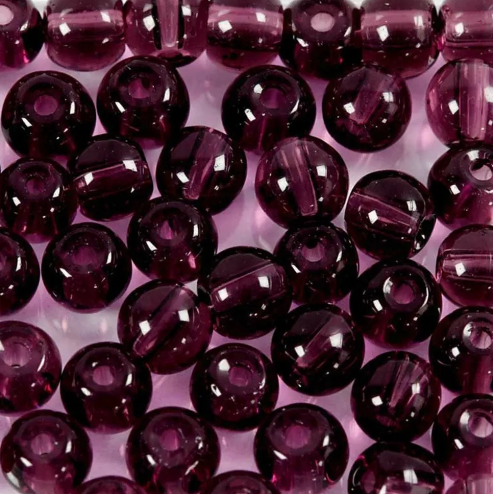 CREOTIME - 45 perles en verre à facettes rondes ø 4 mm - violet