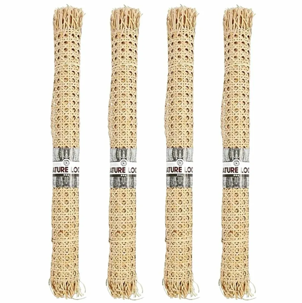CREOTIME - 4 rouleaux de cannage en rotin tressage large 40 x 50 cm