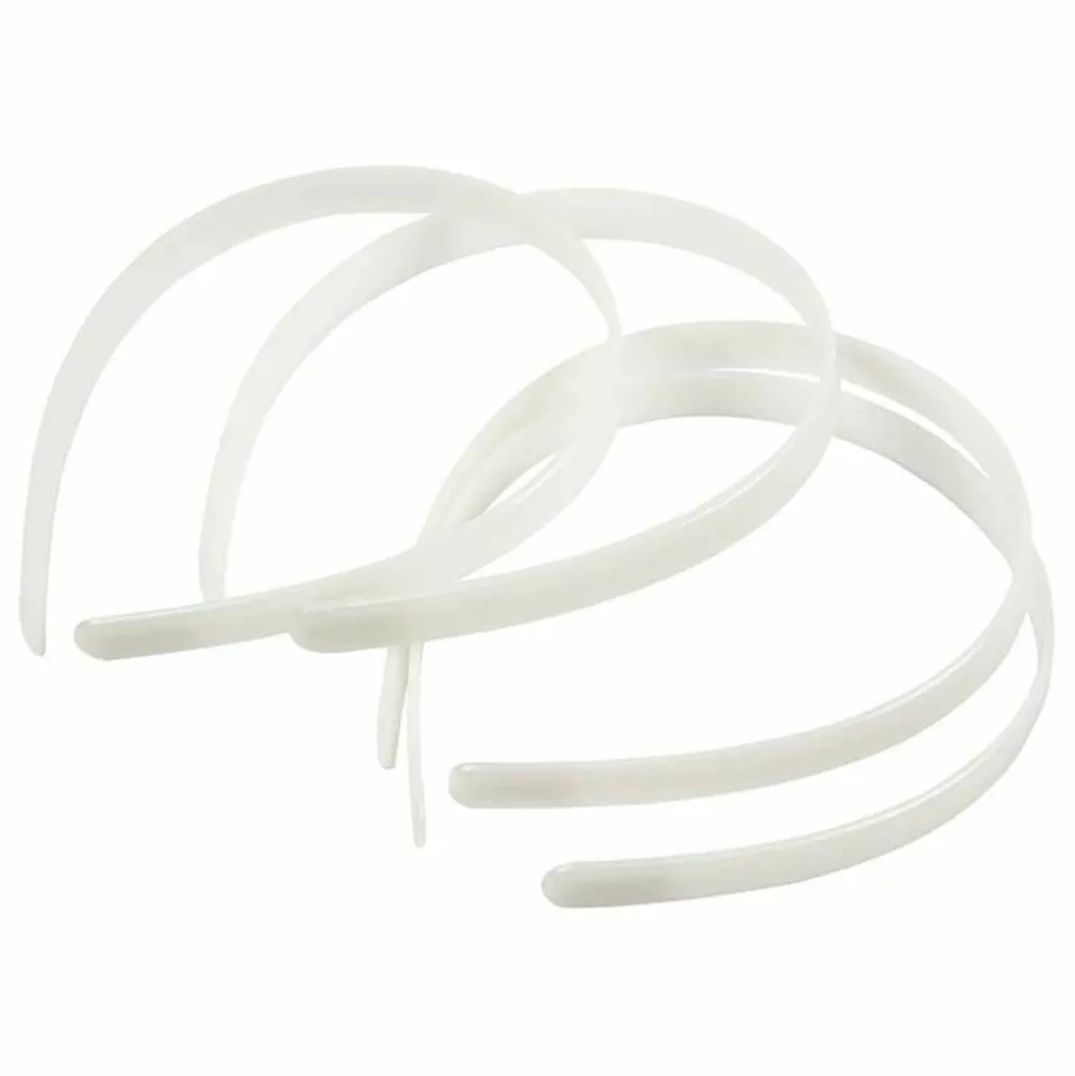 CREOTIME - 5 serre-têtes blancs - largeur 13 mm