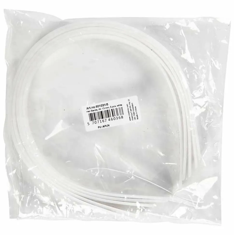 CREOTIME - 5 serre-têtes blancs - largeur 13 mm