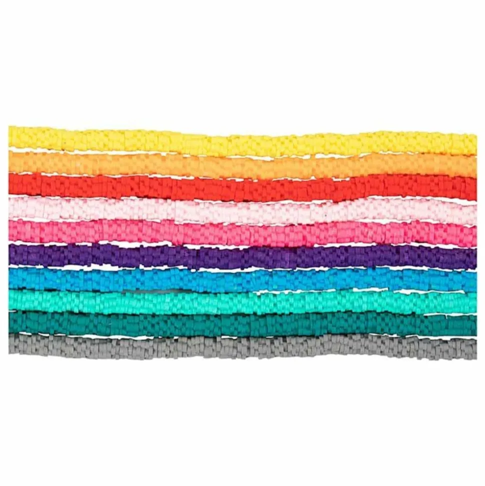 CREOTIME - Perles plates en terre cuite 10 couleurs - ø 6 mm