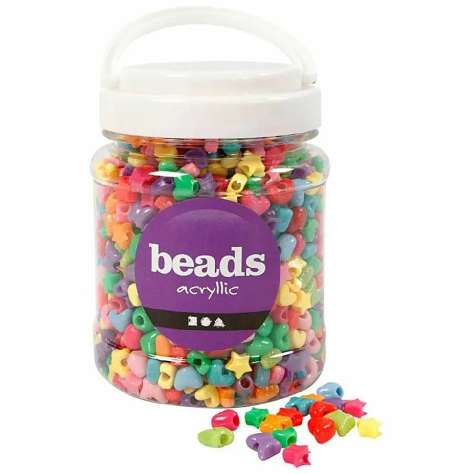 CREOTIME - Perles étoiles novelty 400 g ø 10 mm - multicolore