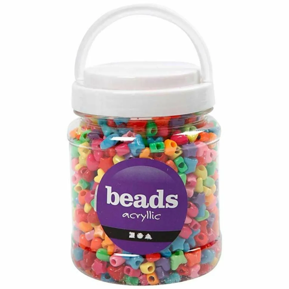 CREOTIME - Perles étoiles novelty 400 g ø 10 mm - multicolore