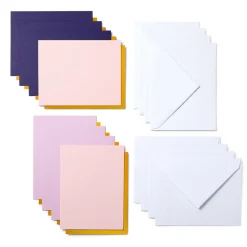 CRICUT - 8 cartes adhésives et enveloppes bleu /rose - cricut