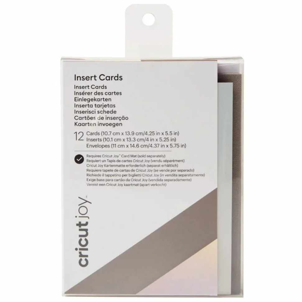 CRICUT - 12 cartes et enveloppes gris et holographique 13,9 x 10,7 cm cricut