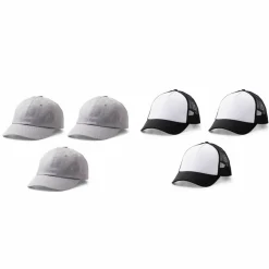 CRICUT - 6 casquettes cricut à personnaliser - noir/ blanc + gris