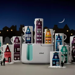 CRICUT - 4 feuilles de transfert pour mug press - rouge + gris