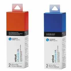 CRICUT - 4 feuilles de transfert pour mug press - rouge + bleu