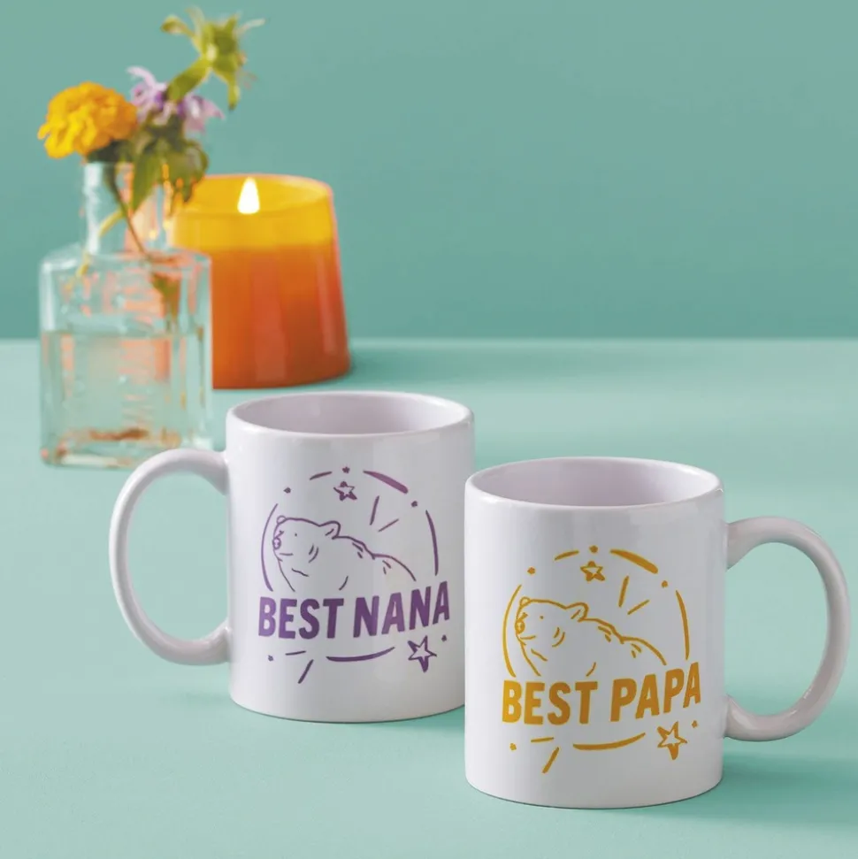 CRICUT - 4 feuilles de transfert pour mug press - violet + gris