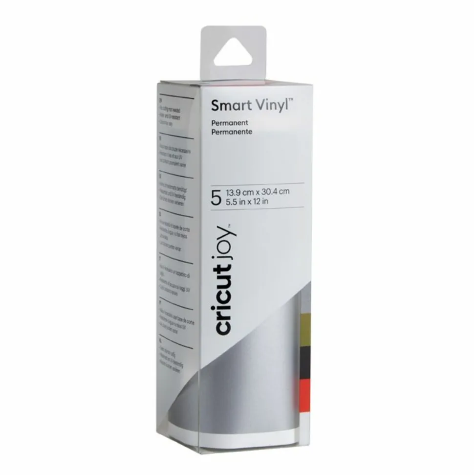 CRICUT - 5 feuilles de vinyle permanent cricut doré, argenté, rouge et blanc - 30,4 x 13,9 cm