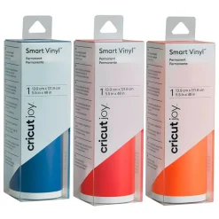 CRICUT - 3 vinyles permanents 122 x 14 cm - rouge, orange, bleu