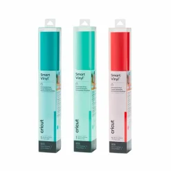 CRICUT - 3 vinyles permanents 91 x 33 cm - menthe, rouge, aqua