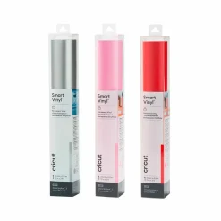 CRICUT - 3 vinyles permanents 91 x 33 cm - rouge, argenté, rose clair