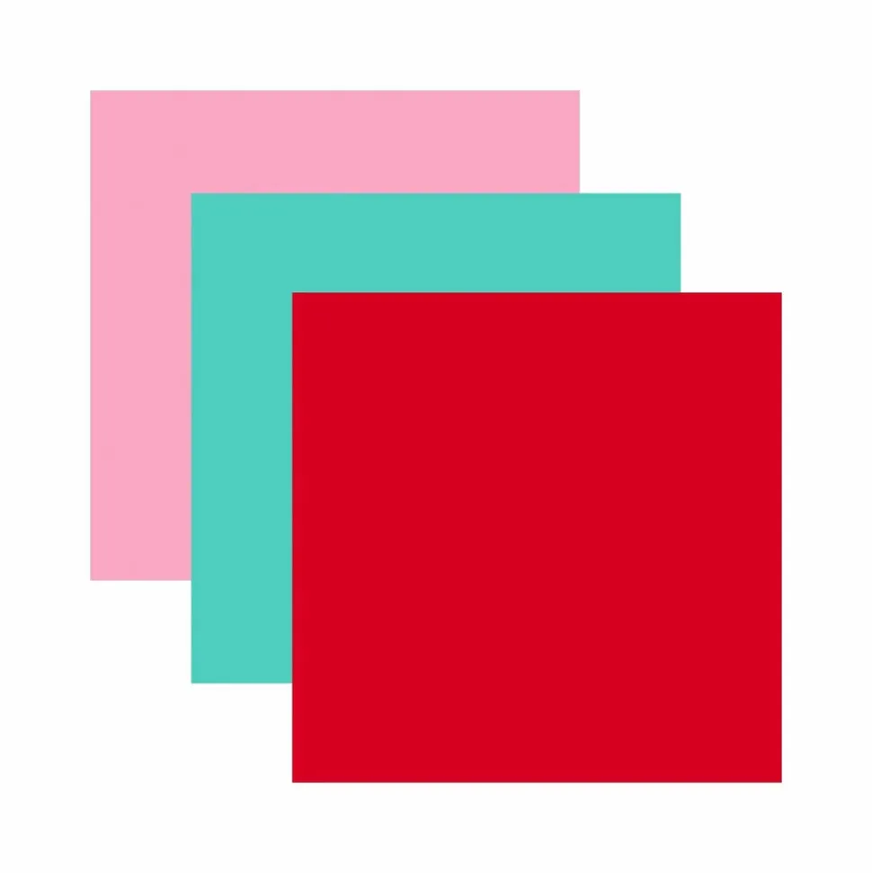 CRICUT - 3 vinyles permanents 91 x 33 cm - menthe, rouge, rose clair