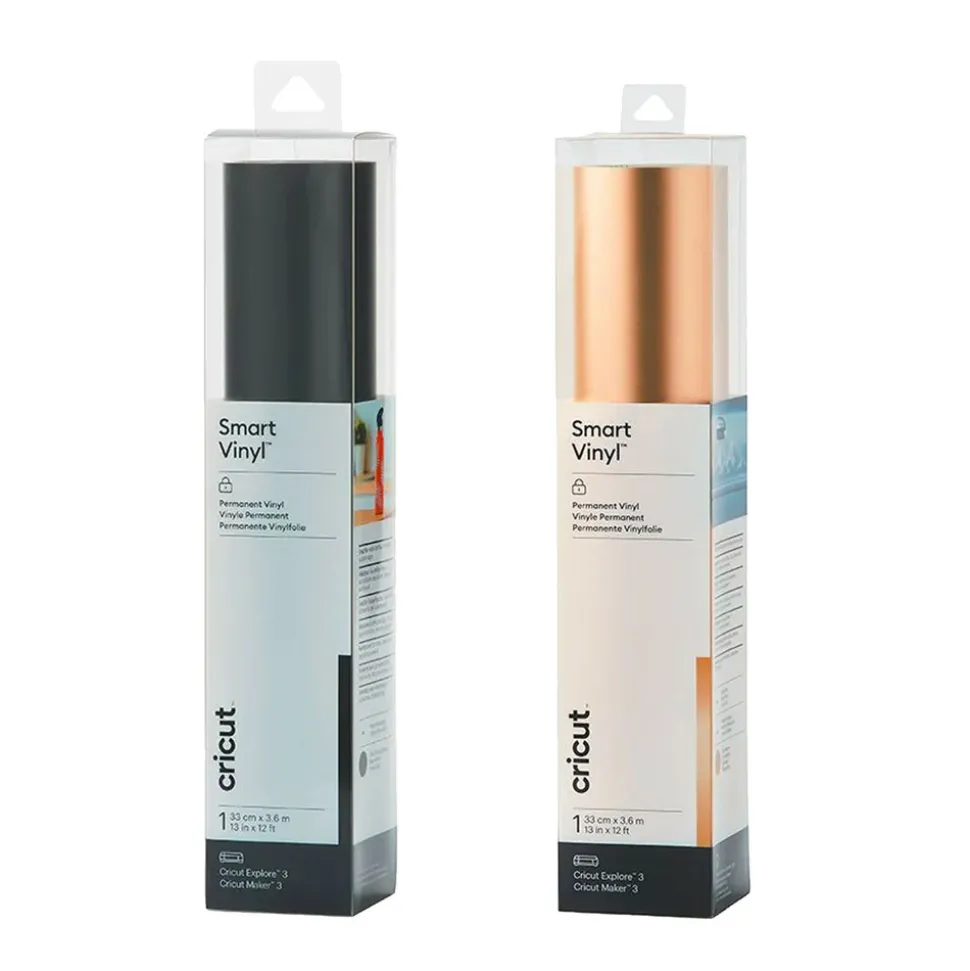 CRICUT - 2 vinyles permanents mats 366 x 33 cm - noir, champagne