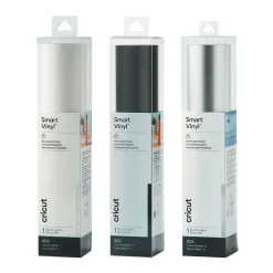 CRICUT - 3 vinyles permanents mats 366 x 33 cm - noir, blanc, argenté