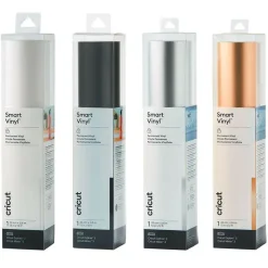 CRICUT - 4 vinyles permanents mats 366 x 33 cm - champagne, argenté, noir, blanc