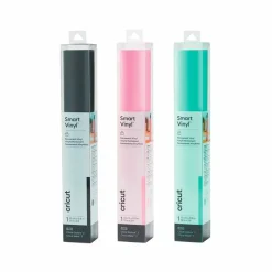 CRICUT - 3 vinyles permanents 91 x 33 cm - menthe, noir, rose clair
