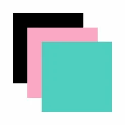 CRICUT - 3 vinyles permanents 91 x 33 cm - menthe, noir, rose clair